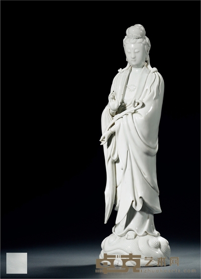 清·德化窑观音立像 高44cm