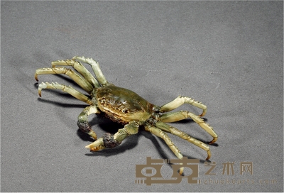 清·粉彩瓷塑螃蟹摆件 长16.2cm