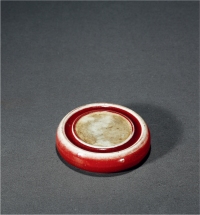 清中期·红釉瓷砚