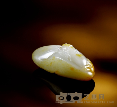 禅机在握 白玉把件 94×32×43mm;重量184.6g