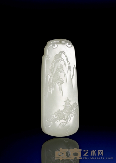 湖光春色 白玉牌 59×25×8mm;重量25.2g