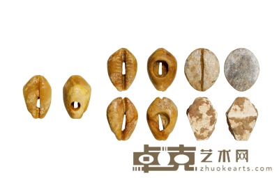 夏-春秋·晋国地区玉贝币一组五枚 通长17-28mm