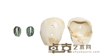商-春秋·铜贝币、蚌贝币一组二枚 通长22.2-86mm
