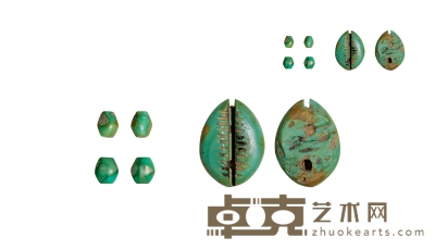 春秋·绿松石贝币、珠币一组三枚 通长6-20mm