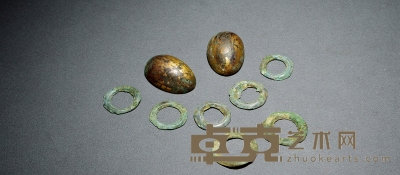 夏-战国·环形币、鎏金贝币一组九枚 通长20-33mm