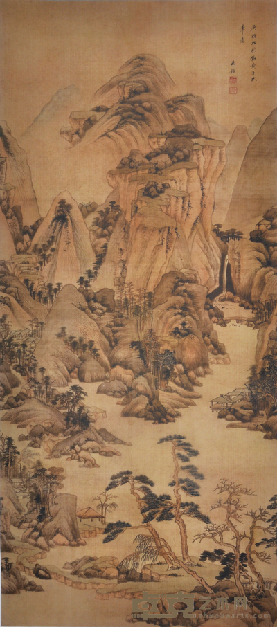 王鉴 山水 150×65cm