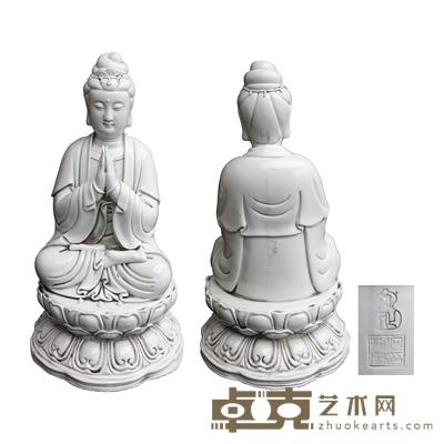 明代何朝宗—观音大士(德化瓷) 高:36.7cm 底宽:20cm