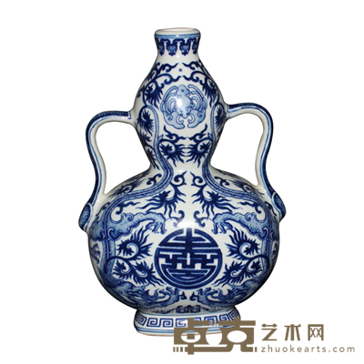 青花葵龍纹寿字葫芦瓶