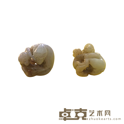 玉猴 高：3.4cm，长：3.2cm，宽：2.2cm，重约37.7g