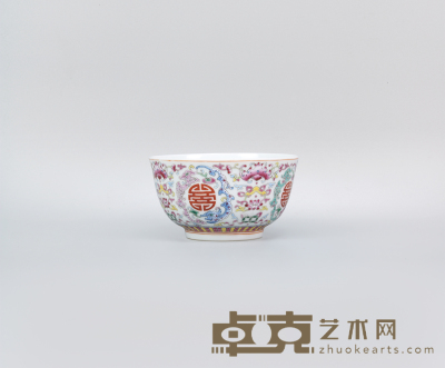 粉彩福寿碗 高6.5口径12（cm)