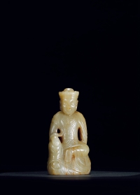 元-明·玉雕红沁地藏菩萨像