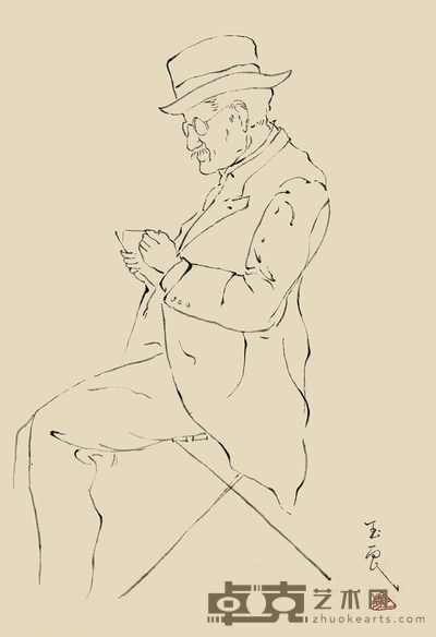 潘玉良 人物速写 41×28cm
