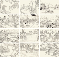刘汉宗 钱笑呆  《中国古代军事家》故事二则插图原稿三十九帧