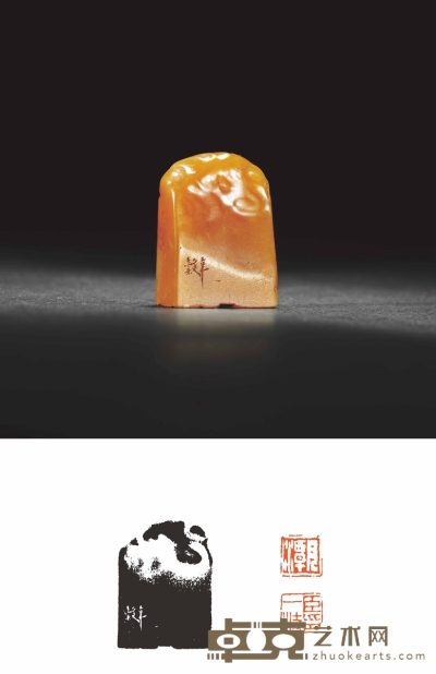 清·徐三庚刻寿山杜陵石楼一枝自用印 2.2×0.9×2.8cm
