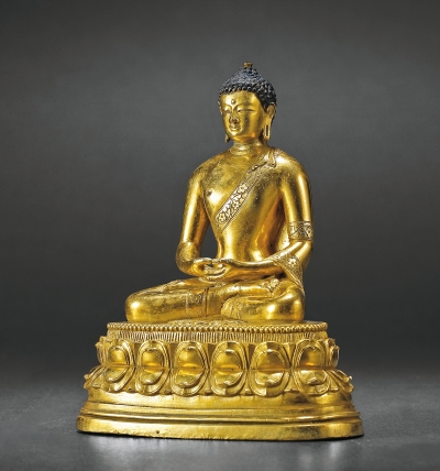 18世纪·铜鎏金阿弥陀佛坐像