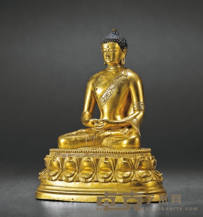 18世纪·铜鎏金阿弥陀佛坐像 高：12.5cm