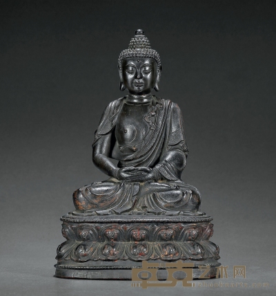 明·铜阿弥陀佛坐像 高：26.5cm重量：1552g