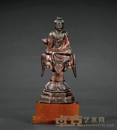 唐·铜鎏金释迦说法像 高：11.5cm