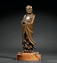 清·铜达摩立像