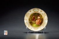 1890年制 德国柏林皇家窑厂KPM 软瓷手绘人物图案装饰盘