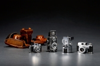 古董微型相机、摄影机一组四件