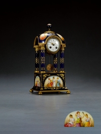 1850年制 维也纳皇家瓷绘鎏金钟
