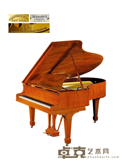 1908年制 施坦威（Steinway&Sons）胡桃木三角钢琴 长：146cm  宽：180cm  高：98cm