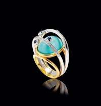 约1960年制 比利时设计师DE GREEF蓝松石戒指（附证书）