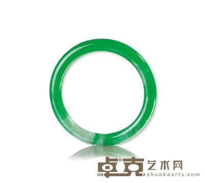 满绿圆条手镯 圈口为57mm，厚度约8mm，重约37.05克