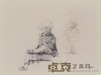 克劳德·莫奈 两个小男孩 23×30.8cm