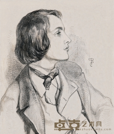 但丁·加百利·罗塞蒂 威廉·米歇尔·罗塞蒂肖像 27×21.9cm