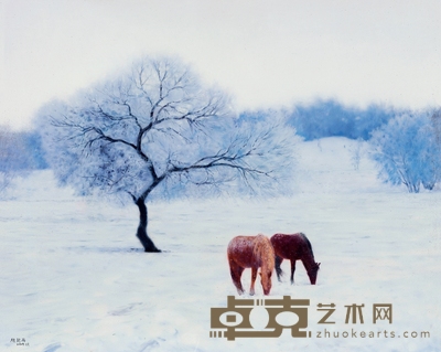 赵新雨 双马 80×100cm