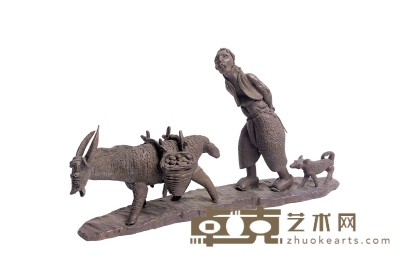 郭宝寨 老汉、驴和狗 26×50×10cm