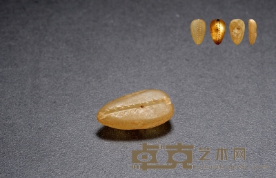 西周·小型棕色玉贝币 通长：20mm