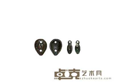西周·青铜贝形币、贝纹币一组二枚 通长：17-21mm