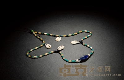 莫卧儿文化·玉贝棱形螺钿青金石松石珠串 通长：280mm