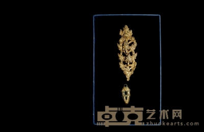 战国·铜鎏金挂饰一对 通长：27-76mm