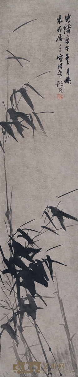 任伯年 墨竹 105.5×22cm