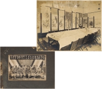 刘海粟  民国时期国画作品展及上海女子美术学校照片二帧  