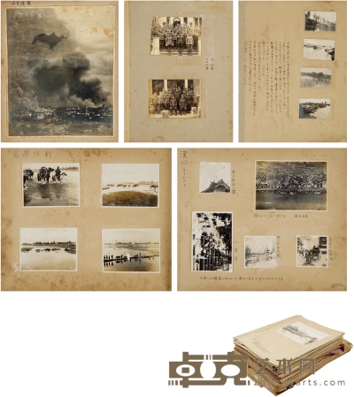侵华日军在华证据旧照一批 照片（银盐纸基） 约六百帧   约1寸至15寸    