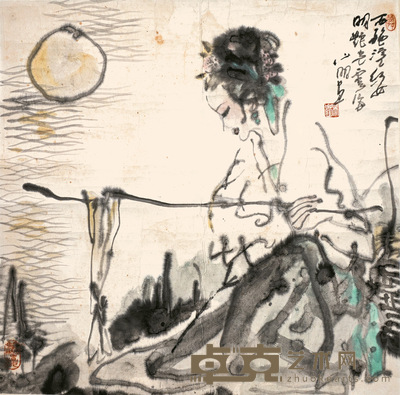 吴山明 西子浣纱 65.5×67cm