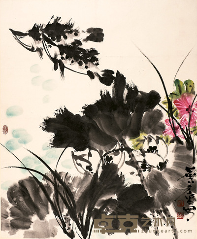 许麐庐 莲香鳜肥 82×67cm