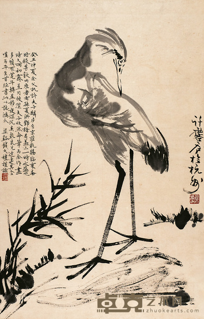 许麐庐 羽衣自惜 79×50cm