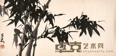 闵学林 露箬霜筠 68×34cm