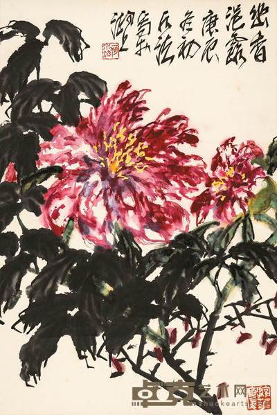 何水法   东皇赐绯 68×45cm