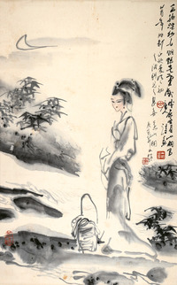 吴山明   越女湔裳