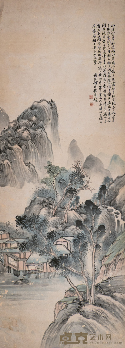 何维朴 山居清胜 129×47cm