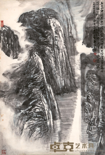 谷文达 峡束沧江 70×46cm