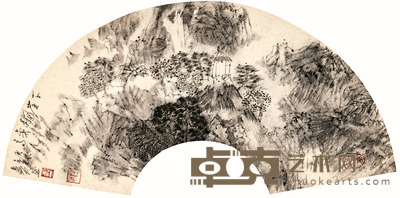 卓鹤君 青嶂危亭 61×22cm