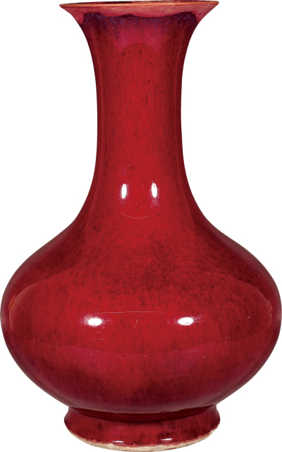 清·乾隆红釉赏瓶